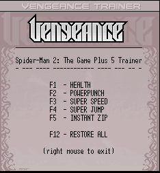 Spierd Man 2 Trainer - Spider Man2 trainer.bmp