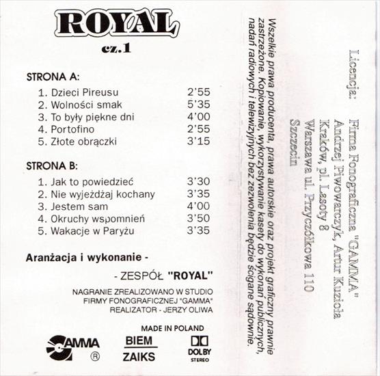 OKŁADKI MC - Royal 1 - Piosenki Dla Wszystkich Tył.JPG