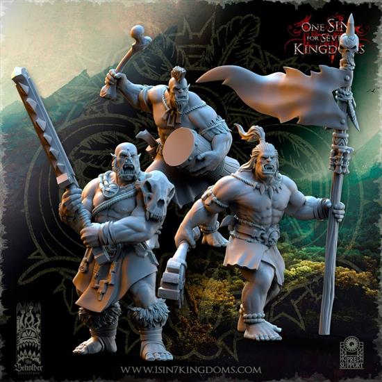 Orcs  Goblins - Warhammer Fantasy - Orcs  Goblins - Salanaar Orcs Command Group.stl.jpg